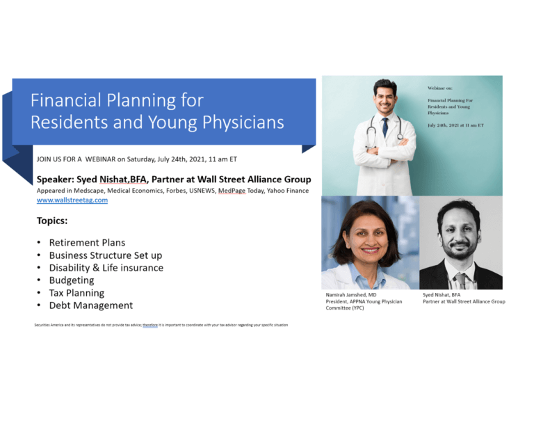 Residents and Young Physicians Financial Planning Webinar